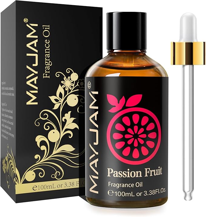 MAYJAM 100ML/3.38FL.OZ Passion Fruit Fragrance Oils with Glass Dropper, Essential Oils for Diffusers for Home, Long Lasting Scented Oils for Diffusers Soap Candle Making - Bloomnest