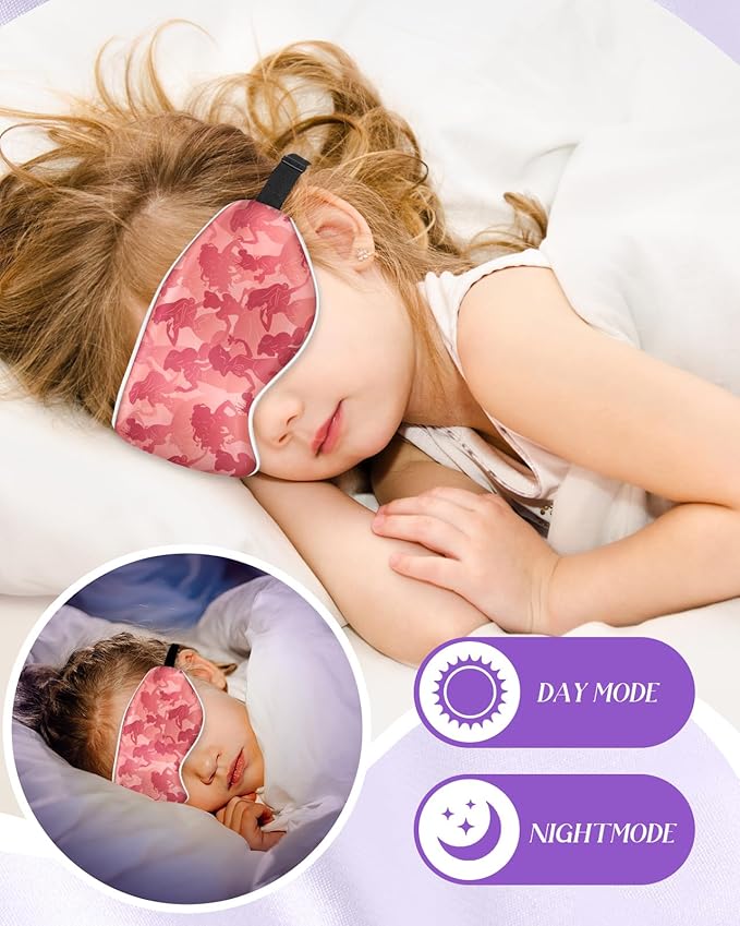 Silk Sleep Mask for Kids - Cute Cartoon Eye Cover for Boys Girls Teens With Soft Smooth Adjustable Straps, Princess Shadow - Bloomnest