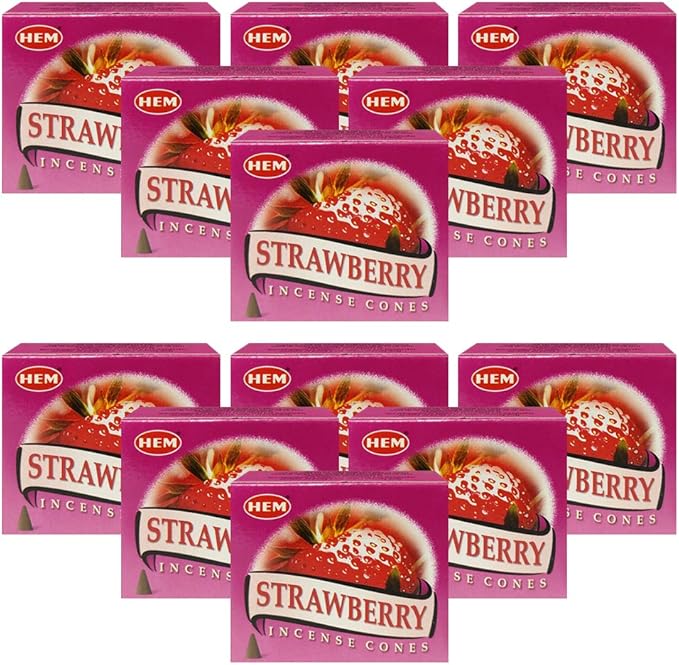 Strawberry Incense Cones and Cone Incense Burner Bundle Insence Insense Hem Incense TRUMIRI