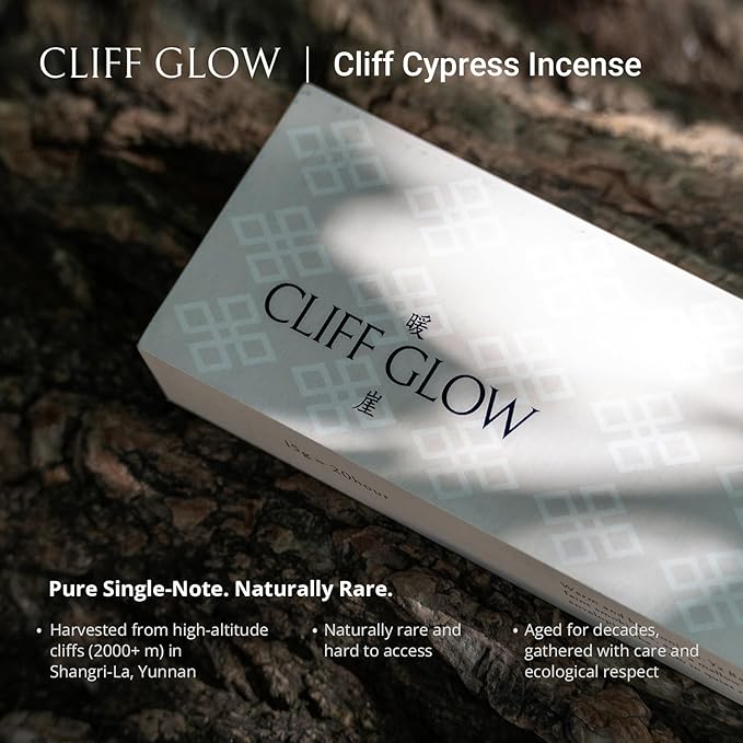 100% Natural Incense Sticks with Holder, Rare Cliff Cypress Incense from Shangri-La for Inner Harmony & Balance Support, 40-Minute Burn, Low Smoke, Non-Toxic, Gifts for Women SHANTIVALE