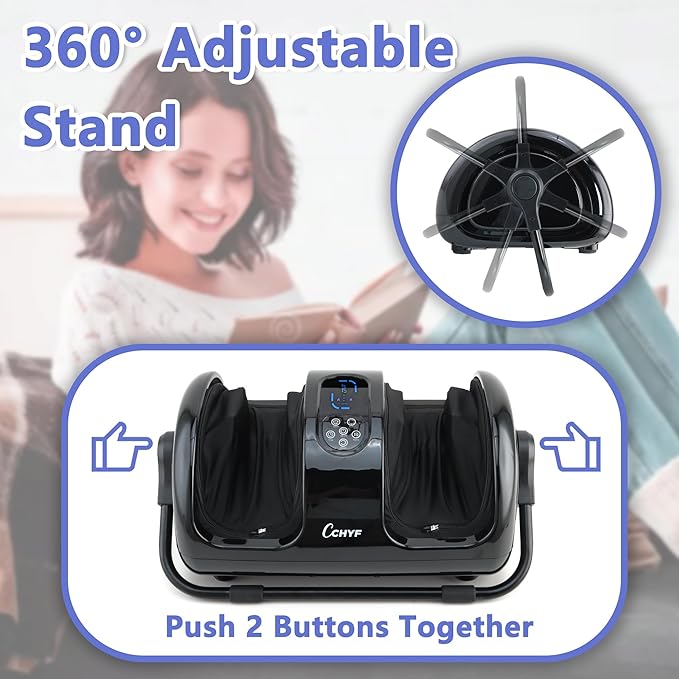 Shiatsu Foot Massager with Heat,Foot Massager for Plantar Fasciitis,Pain Relief and Heat Therapy,Massage Foot/Calf with Deep Kneading,Christmas Gift for Women and Men(Black) - Bloomnest