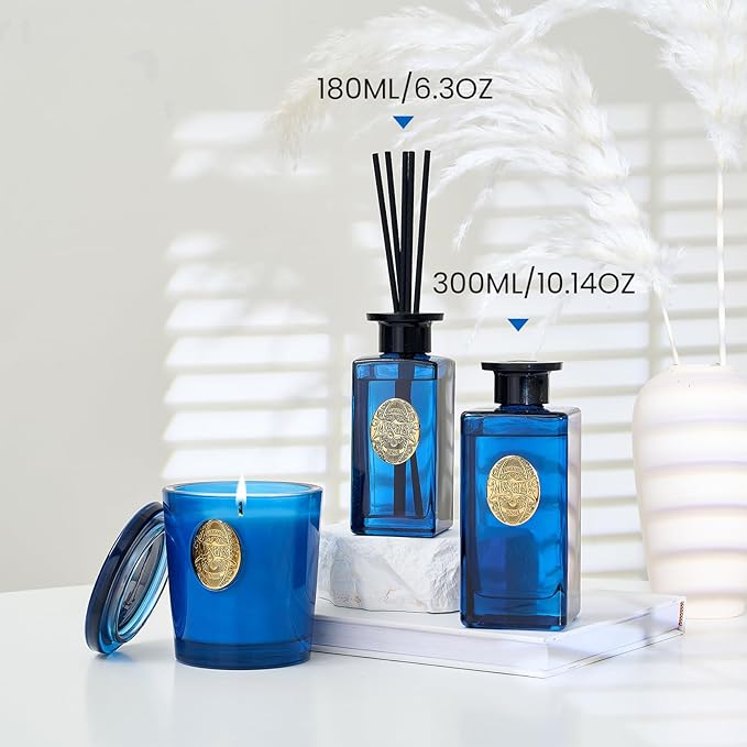 M&SENSE 6.3 oz Large Reed Diffuser Set | Midsummer Evening Scent Oil Diffuser with Sticks | Hotel Collection Non-Toxic Essential Oil |for Bedroom Bathroom Living Room - Bloomnest
