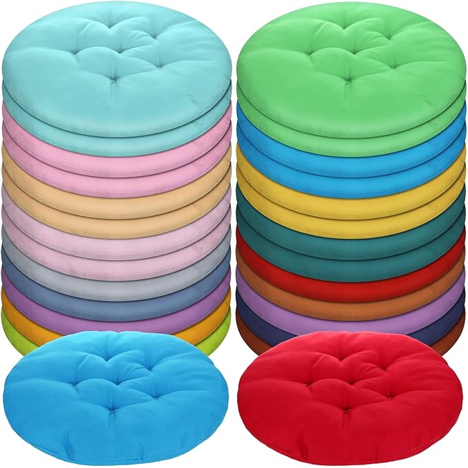 Tinideya 36 Pcs Round Floor Pillows 15.7 Inch Flexible Seating Pillows Chair Floor Cushions Reading Cushions for Kids Adults Classroom Home School Playing Supplies,18 Colors(Colorful) - Bloomnest