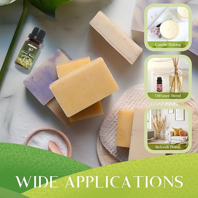 Spring Essential Oils Set, ARVIDSSON Natural Fragrance Oil for Diffuser, Candle Making - After Rain, Ocean Breeze, Fresh Cut Grass, Gardenia, Sweet Pea, Rose Sandalwood, Spring Scented Oil Gift Set - Bloomnest