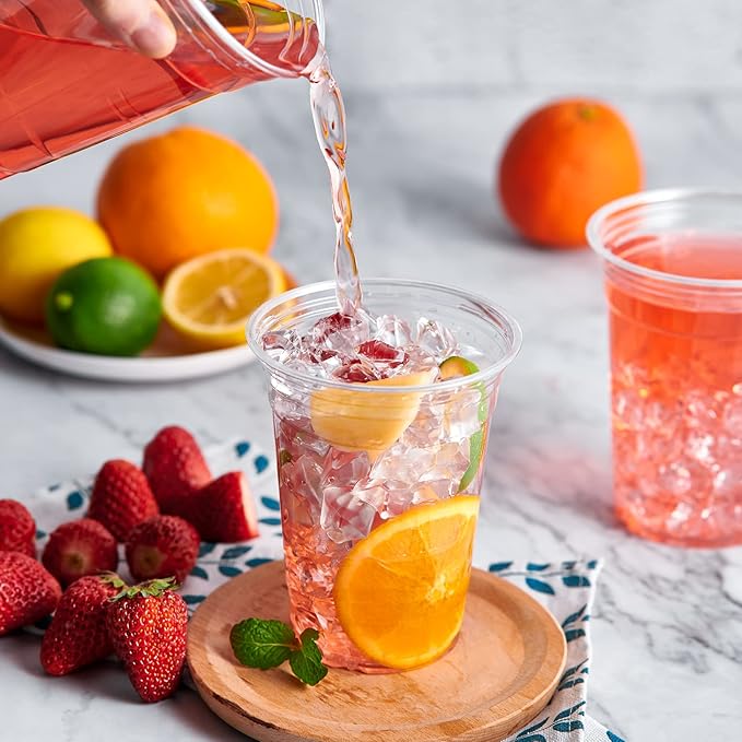 Lilymicky 1000 Pack 16 oz Clear Plastic Cups, PET Disposable Drinking Cups, Crystal Clear, Perfect for Ice Coffee, Smoothie, Soda, or Any Cold Drinks - Bloomnest