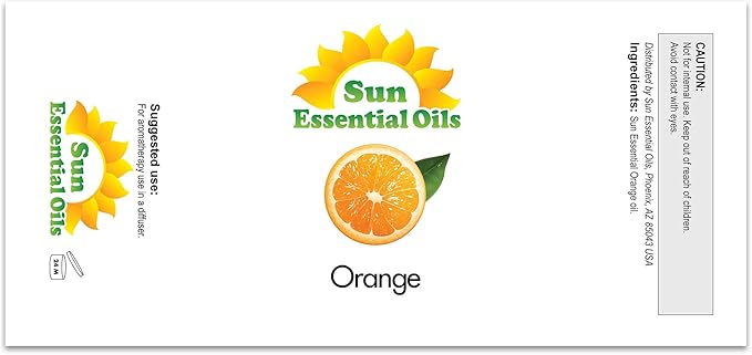 Sun Essential Oils - Sweet Orange Essential Oil 8 oz with Dropper for Diffusers, Hair, Skin Care, Aromatherapy Massage, Candle, Soap, Lotion & Cleaning Products Making, Citrus Scent for Home - Bloomnest