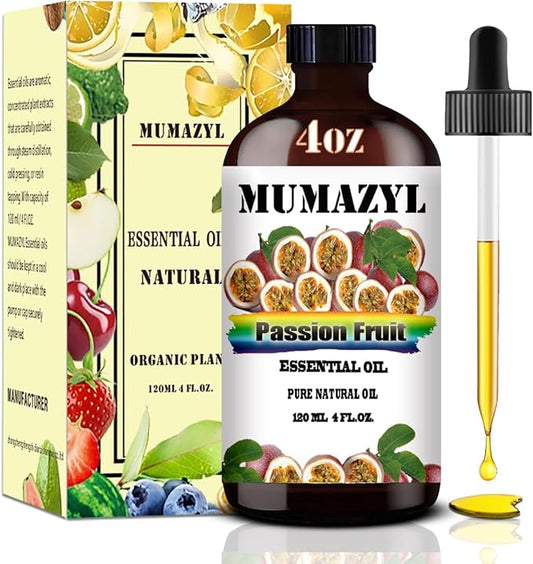 Passion Fruit Essential Oil, Passion Fruit Oil 4 Fl Oz 120ML for Diffuser Humidifier Yoga Cleaning DIY Candle Soap Making Essential Oils - Bloomnest