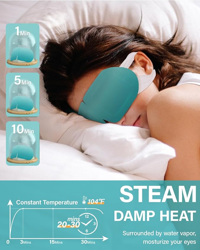 16 Packs Lutein Steam Eye Masks for Dry Eyes Self Heated Disposable Sleep Mask Soothing Headache Relief Dry Eye,Hot Warm Compress for Stress Relief Relief Eye Fatigue, Spa Items Travel Essentials - Bloomnest