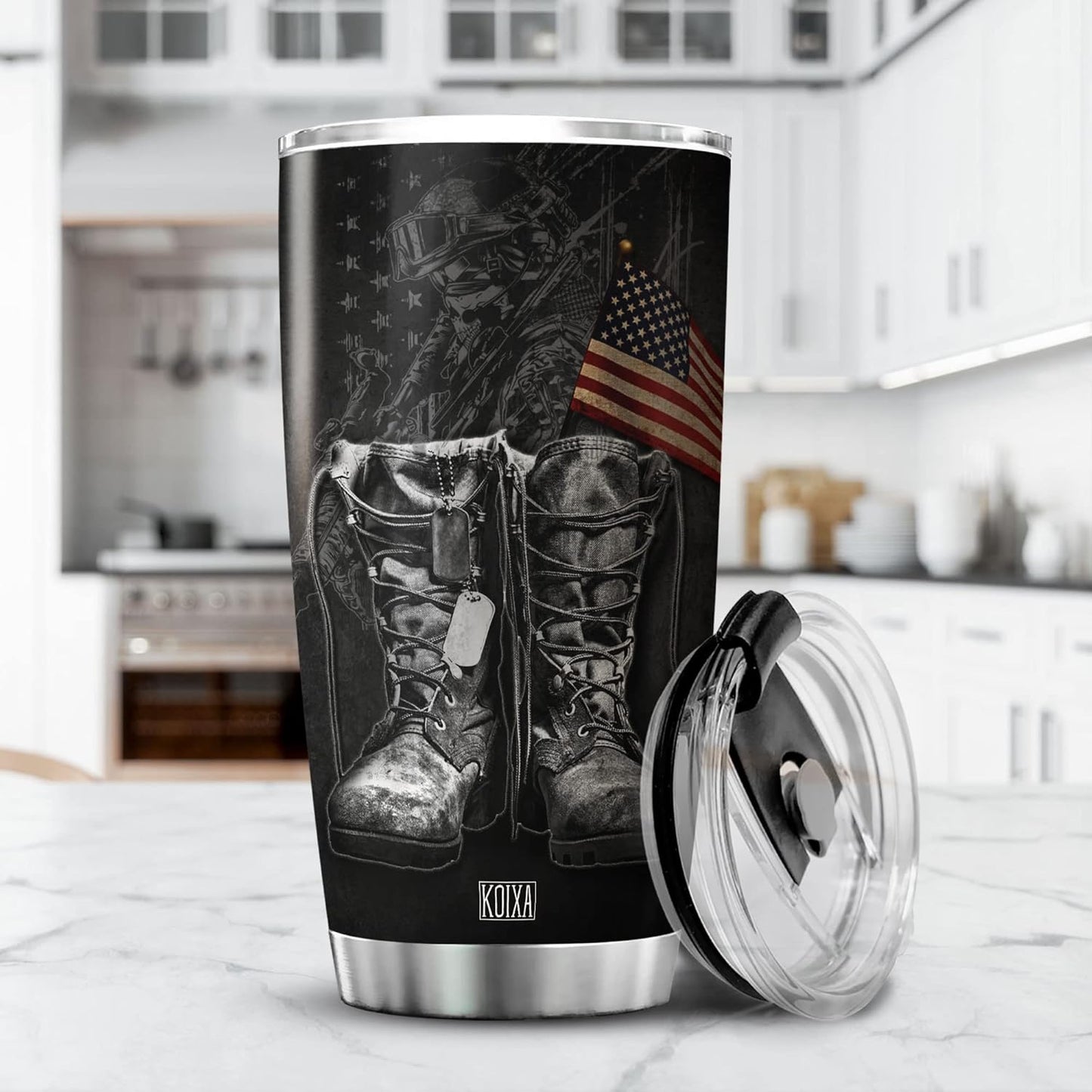 Veterans Day Gifts For Men Husband Stainless Steel Travel Cup With Lid 20oz Veteran Coffee Tumbler Inspiration Gifts Soldier Army Military Gift Ideas Cool Things For Veterans