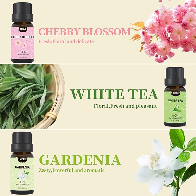 Essential Oils Set- Essential Oils for Diffuser for Home,Diffuser Oils Scents for Aromatherapy,Laundry,Candle&Soap Making,Humidifiers 6 X 10 ML - Bloomnest