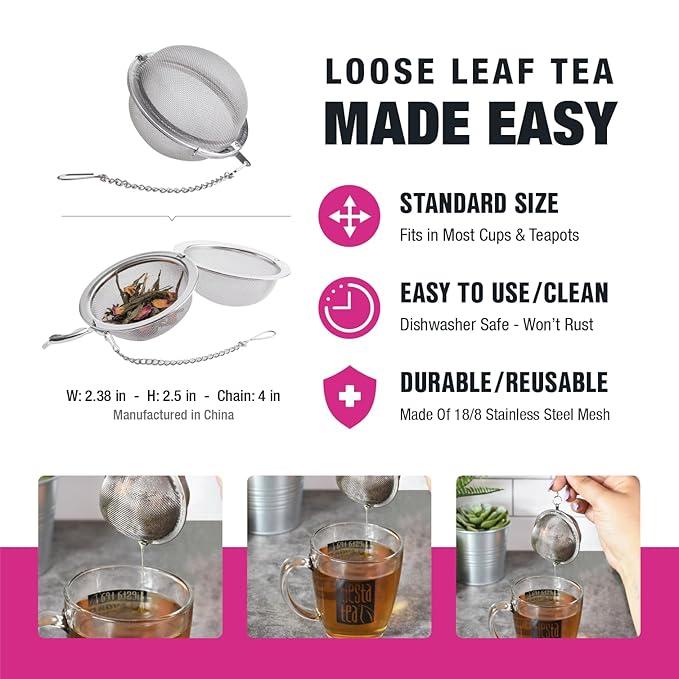 Tiesta Tea - Love & Warmth Loose Leaf Tea Gift Set, Loose Leaf, 6-Flavor Premium Variety Pack with Ball Strainer for Steeping, Brewing, and Enjoying, Valentines Day Assortment to Make Hot or Iced - Bloomnest