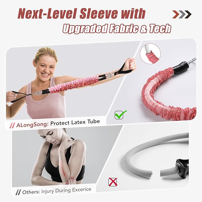Upgraded Pilates Bar Kit with Resistance Bands Natural Latex for Women & Men, Heavy-Duty Stainless Steel Multifunctional Yoga Pilates Stick for Home Gym Exercise Fitness Equipment Full-Body Workouts - Bloomnest