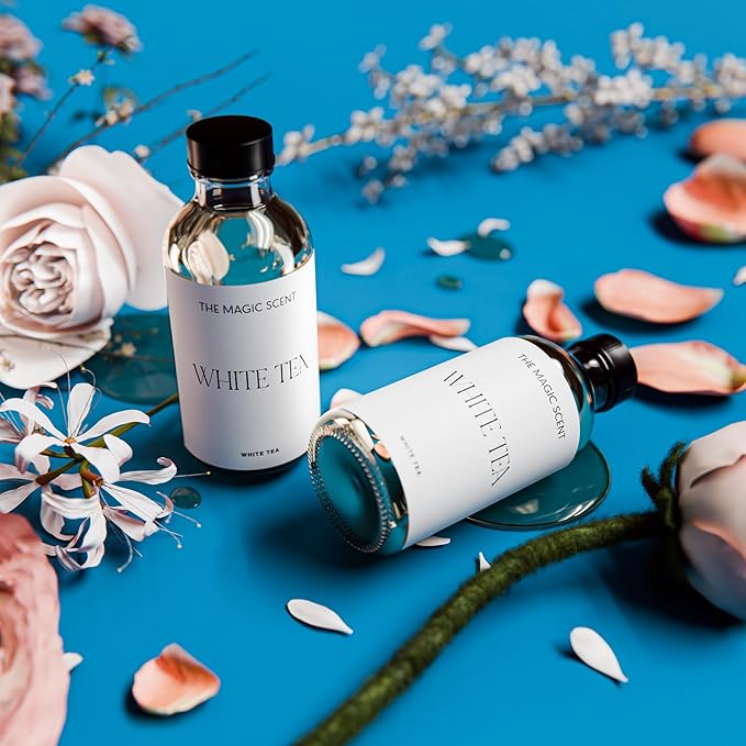 The Magic Scent White Tea Diffuser Oil - Hotel & Home Luxury Scents - Diffuser Oil Scents for Home Designed for Use in All Diffusers - 4 fl oz, 120 mL - Bloomnest