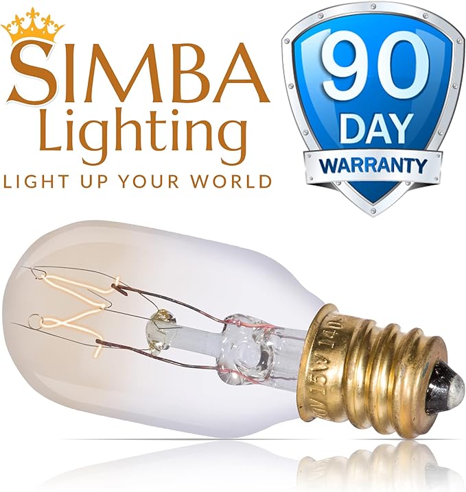 Simba Lighting T6.5 25W Replacement Bulb (12 Pack) for Himalayan Salt Rock and Basket, Plug in Aromatic Wax Warmer, Night Light, Mini Tube Shape, 120V, E12 Candelabra Base, Dimmable, 2700K Warm White - Bloomnest
