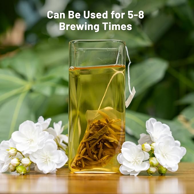 iTeaworld Jasmine Green Tea Loose Leaf Samplers Set, With Different Flowery Aromas, No Sweetener, Sweet After Taste, 4 Different Grades of Jasmine Tea Loose Leaf, 16 Pack/56g - Bloomnest