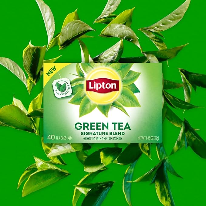 Lipton Green Tea Bags, 40 Count, Pack of 2 | Unsweetened | Contains Caffeine | With Flavonoids - Bloomnest