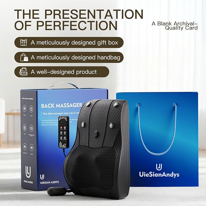 Back Massager with Heat, 3D Kneading Massage Pillow for Neck Back Shoulder Leg, Cordless & Portable for Home Office, Use on Couch or Bed, Ideal Muscle Relaxation Gift,holiday gift,christmas gifts - Bloomnest