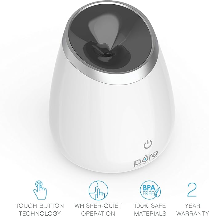 Pure Enrichment PureSpa Deluxe Ultrasonic Aromatherapy Oil Diffuser - 120ml Water Tank, Mood-Boosting Ionizer and Optional Color-Changing Light - Lasts Up to 10 Hours with Auto Safety Shut-Off - Bloomnest