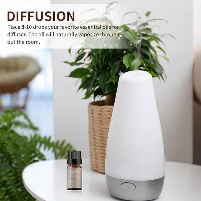 BURIBURI Coconut Essential Oil, Premium Grade Scented Oil 10ml Coconut Fragrance Oil Carrier Oil for Diffusers, Massage, Candle Making Soap Making - Bloomnest