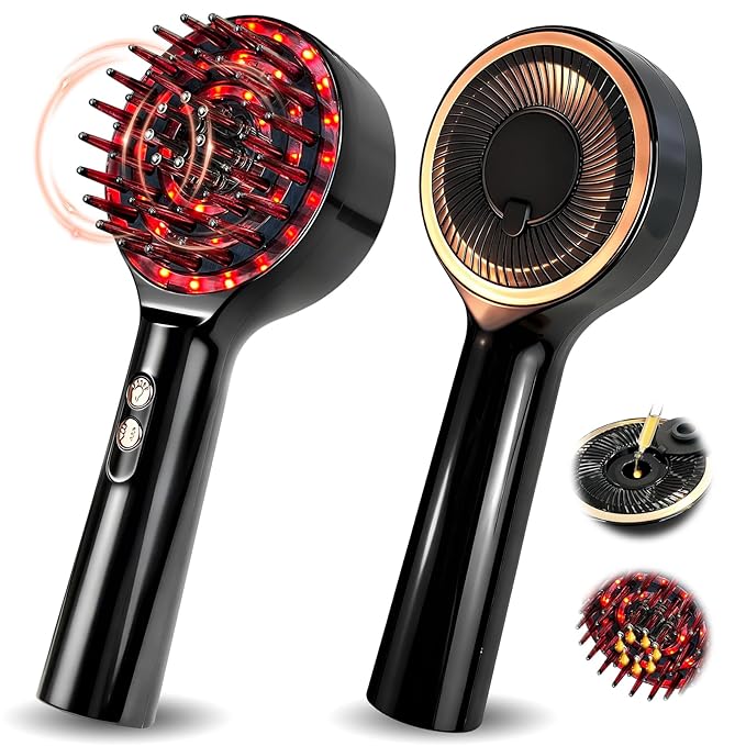 3 in 1 Scalp Massager Hair - 360° Hair Oil Applicator Electric Scalp Massager IPX7 Waterproof for Home & Travel (Black) Bloomnest