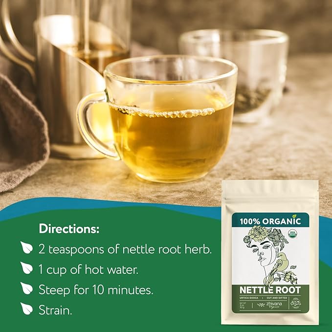 Organic Stinging Nettle Root Tea for Men's Health (4oz.) - Traditionally Used for Male Vitality & Overall Wellness — Make Herbal Infusions, Extracts, Tinctures, Oils — Té de Raíz de Ortiga Supports Prostate Health, Hormonal Balance & Energy - Make Herb... - Bloomnest