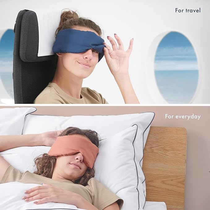 Infinity Travel - Bamboo Sleep Mask - Silky Soft Eye Mask - Comfortable - 100% Light Blocking Night - Machine Washable (Black) - Bloomnest