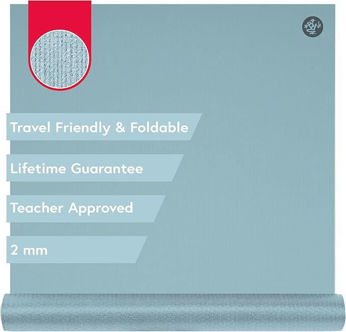 Manduka PRO Travel Yoga Mat - 2mm | Foldable & Travel Friendly | Lifetime Durability | Teacher Approved | Hygienic Construction - Bloomnest