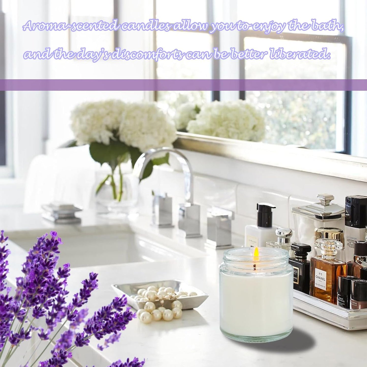 24 Pcs 4 Oz Mini White Soy Candles,Lavender Scented Candles Set,Bulk Aromatherapy Candle,Great Stress Relieving Scented Candle for Girls as a Gift for Birthdays, Weddings and More!