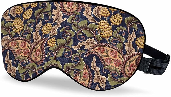 Flowers Sleep Eye Mask Vintage Decorative Floral Leaves Men Women Sleep Mask with Adjustable Strap Eye Cover Eye Shade for Travel, Nap,Meditation - Bloomnest