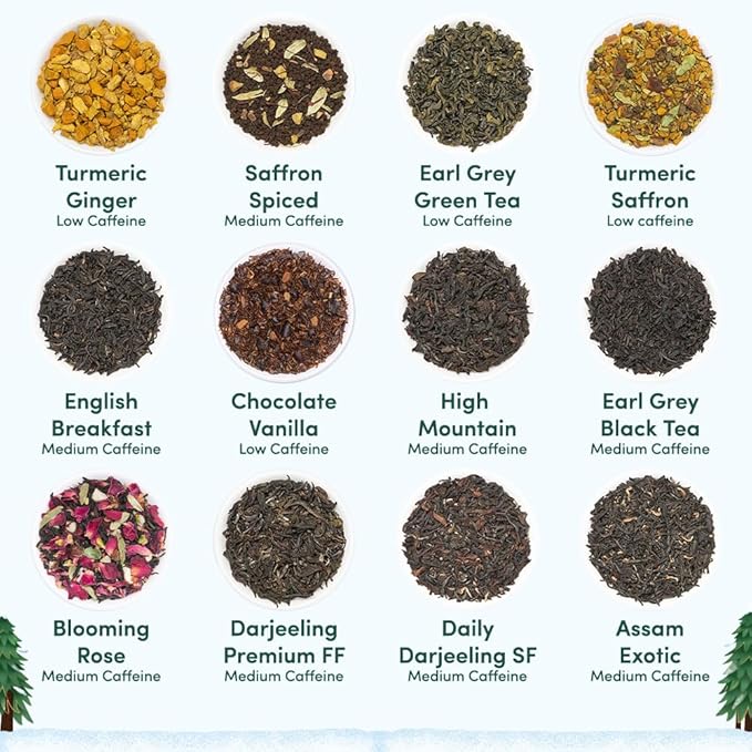 Limited Edition - Advent Calendar 2025 Folding Gift Box | 24 Unique Loose Leaf Teas - Holiday Gift Pack | Christmas Advent Calendar 2025 for Adults, Advent Calendar 2025 Adult Women and Men | VAHDAM - Bloomnest
