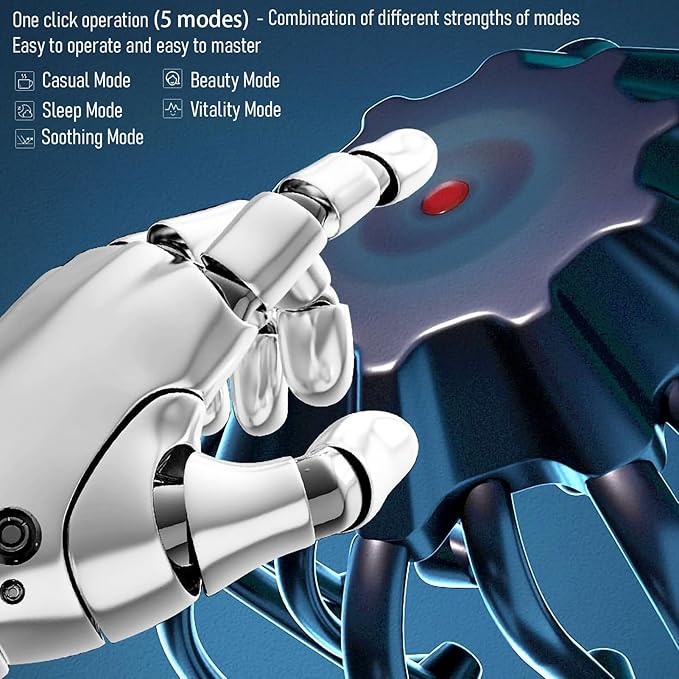 Electric Scalp Massager - Octopus Head Massager Stress Relax, 20 Claw Multi-Configuration Array Vibrating Nodes, 5 Modes, Bluetooth Music, Hair Scalp Relaxation, Fatigue Relief JIEJUNJIE