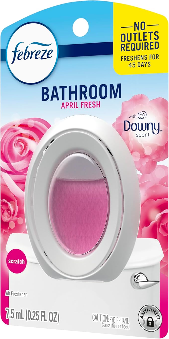 Febreze Bathroom Air Freshener, Odor-Fighting, Plug In Alternative, Air Fresheners for Home and Bathroom and Kitchen, Closet Air Fresheners, Downy April Fresh Scent, 6 Count - Bloomnest