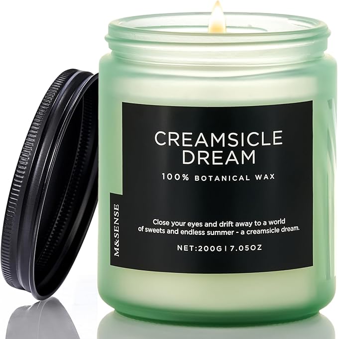 M&SENSE Orange Creamsicle Scented Candle, 7.05oz 50 Hours Slow Burning Non Toxic Natural Soy Wax 2 Wick Candle for Home Scented, Long Lasting Home Fragrance Gifts for Housewarming & Anniversry - Bloomnest