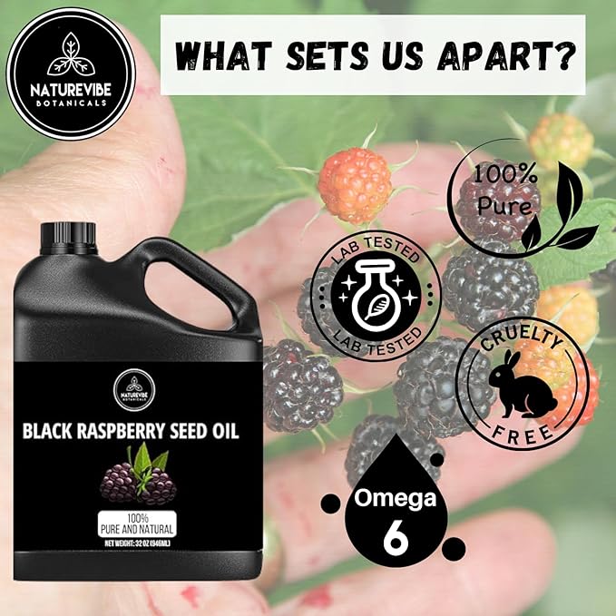 Naturevibe Botanicals Black Raspberry Oil 32 Ounces | 100% Pure and Natural | Great for Skin Care and Hair Care - Bloomnest