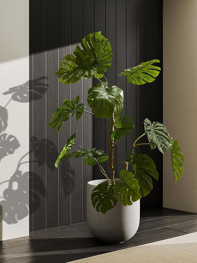 LE TAUCI 12 Inch Pots for Plants, Ceramic Large Planters for Indoor Plants, Indoor Plant Pots for Home Garden Patio Office, Planter Pots with Drainage Hole and Rubber Plug, Neutral Gray - Bloomnest