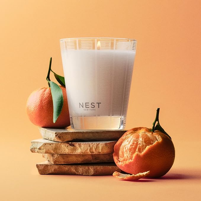 NEST New York Scented Classic Candle, Sicilian Tangerine - 8.1 oz - Up to 60-Hour Burn Time - Reusable Glass Vessel - Bloomnest