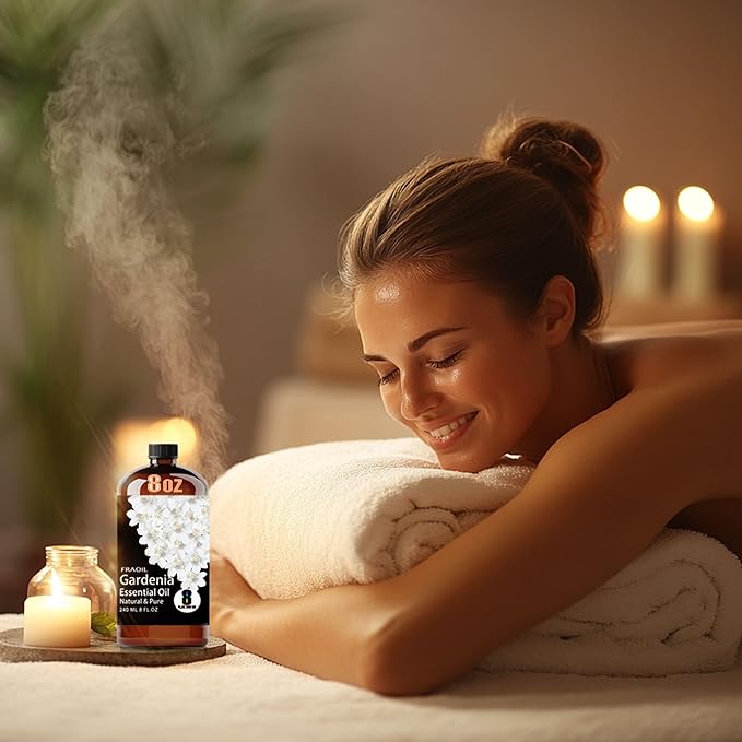 Gardenia Essential Oil, Gardenia Oil 8 Fl Oz 240ML for Diffuser Humidifier Yoga Cleaning DIY Candle Soap Making Perfume Gift for Women Essential Oils - Bloomnest