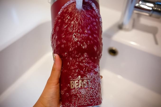 Beast 40 oz Tumbler Stainless Steel Vacuum Insulated Coffee Ice Cup Double Wall Travel Flask (Cranberry Red) - Bloomnest