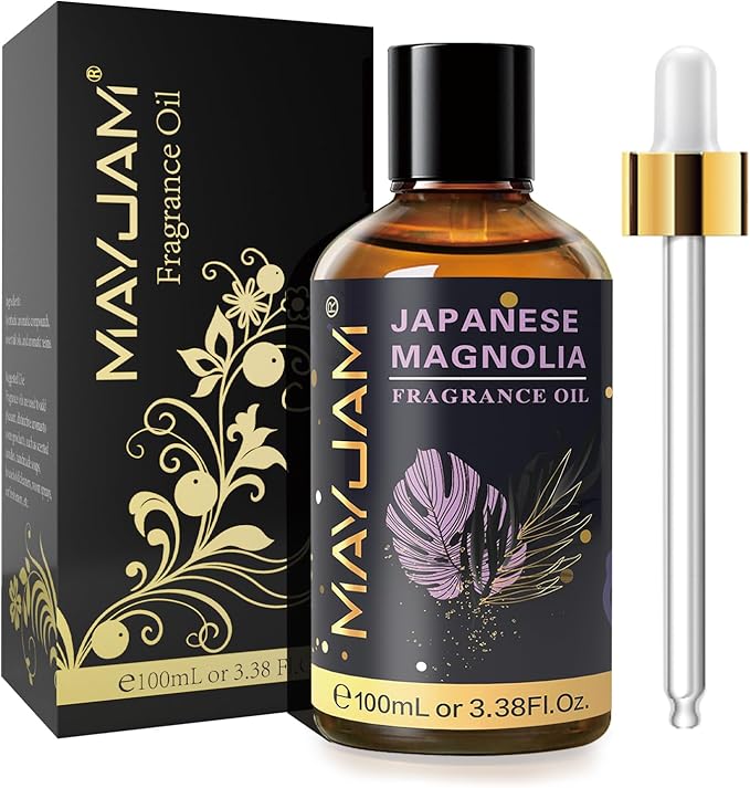 MAYJAM 100ML/3.38FL.OZ Japanese Magnolia Fragrance Oils with Glass Dropper, Essential Oils for Diffusers for Home, Long Lasting Scented Oils for Diffusers Soap Candle Making - Bloomnest