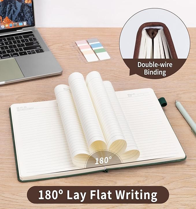 Lined Journal Notebook for Women Men, A4 Hardcover Leather Journals for Writing, 200 Pages Thick Paper, Daily Journal Notebook for Work, School, Note Taking, Business, Travel, College Ruled - Bloomnest