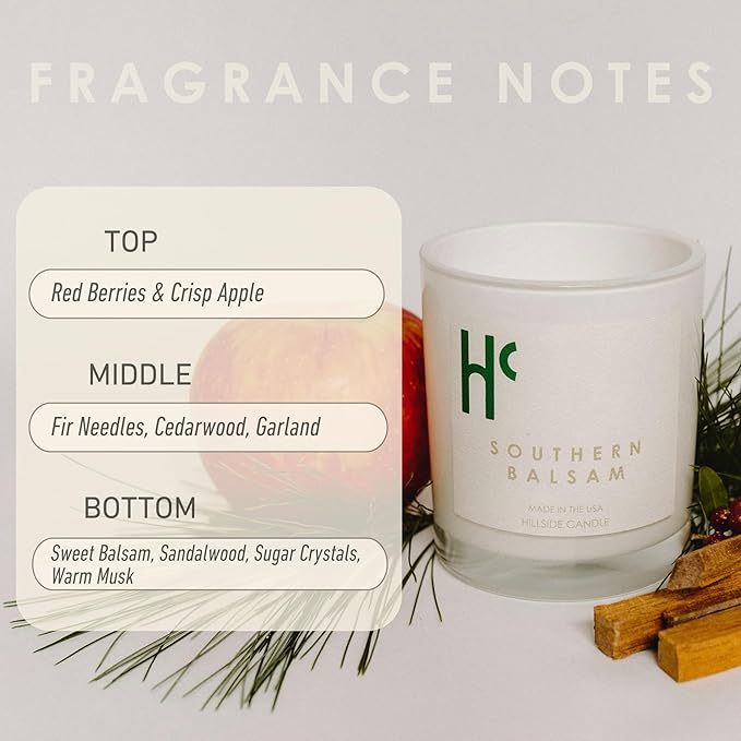 Southern Balsam Single Wick Soy Candles, Luxury Scented Candles for Home - Up to 60 Hour Burn Time, Cruelty-Free Soy Wax Blend - Cedarwood Fragrance, Notes of Eucalyptus & Amber (9 oz) - Bloomnest