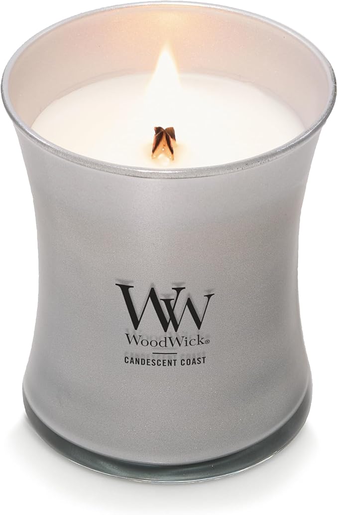 WoodWick Candescent Coast Holiday Candle Gifts for Women and Men, 9.7 oz Precious Metals Collection with Crackling Wick - Bloomnest