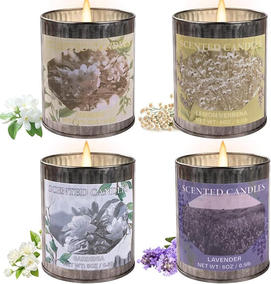 Scented Candle Gift Set, 4 Pack 32oz Soy Wax Candles Set, 200 Hour Burn Time Long Lasting Aromatherapy Candles Set, Container Candles Ideal for Home Decor and Gift for Women and Men - Bloomnest