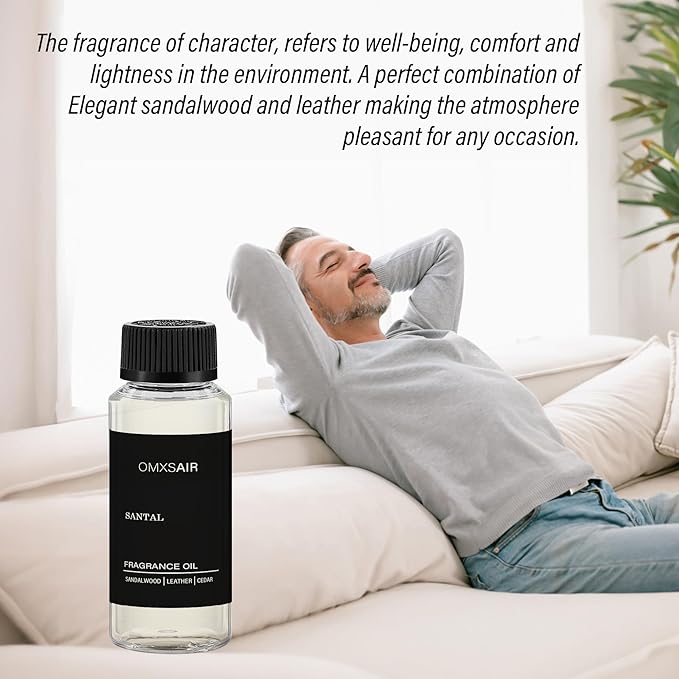 Hotel Scnet Diffuser Oil Santal 4.1 Fl (120ml) - Air Freshener Hotel&Car,Home- Luxury Essential Oils for Diffuser Refill - Longer Lasting, Stronger Scent-Suitable for waterless diffusers - Bloomnest