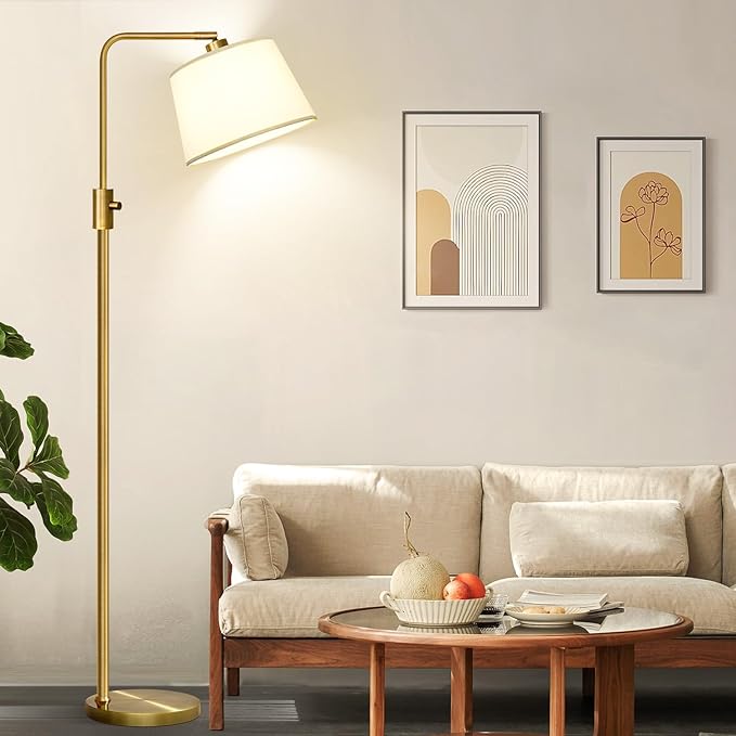 Nintiue Dimmable Floor Lamp, 1000 LM LED Edison Bulb Included, Arc Floor Lamps for Living Room Modern Standing Lamp Tall Lamps for Living Room Bedroom-Brass - Bloomnest