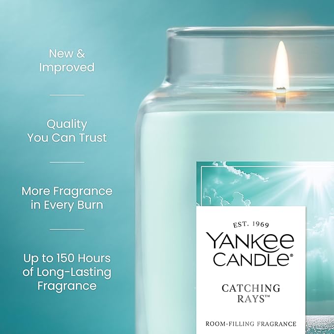 Yankee Candle Catching Rays Scented Candle, 22oz Large Jar with up to 150 Hour Burn Time, Giftable - Bloomnest