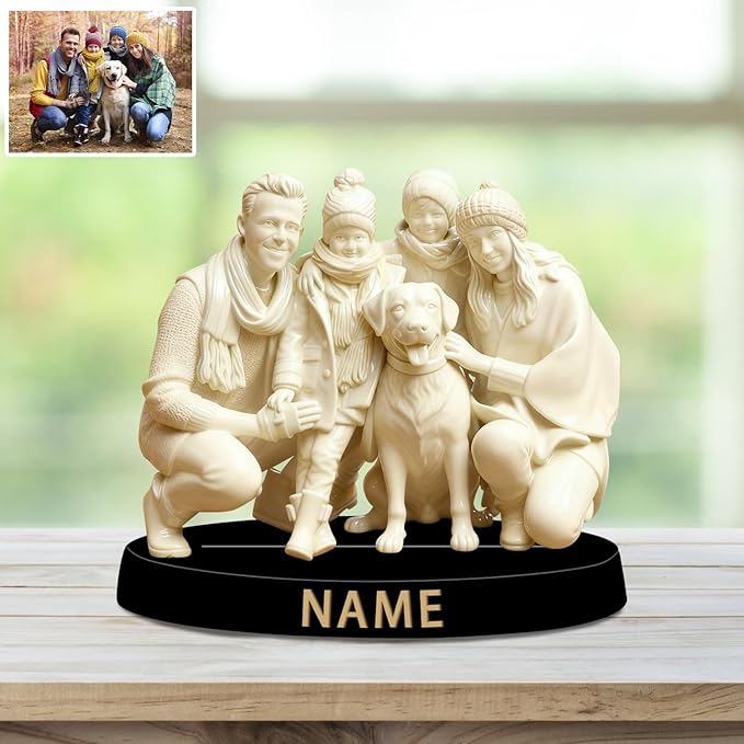 Custom Photo Painting Style Desk Decor Photo Frame Sign Plaque 2D Flat Printing, Personalzied Picture Painting Art Style Picture Frame for Couple Wedding Family Anniversary Birthday Gifts ﻿ - Bloomnest