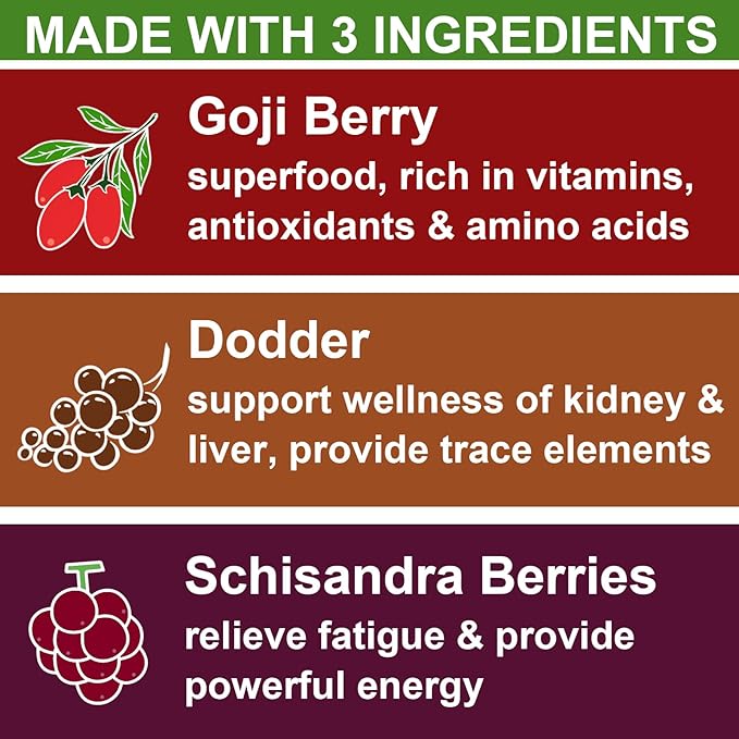 FullChea - Goji Berry Tea For Men, 30 Count X 6g - Premium Five Flavors Herbal Tea Combination - Schisandra Berries, Dodder, Wolfberry - Support Kidney Health & Boost Energy - Bloomnest