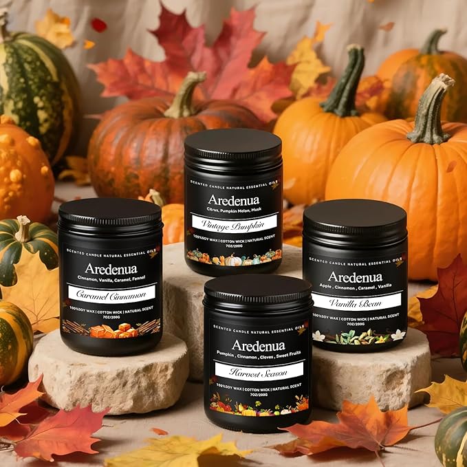 Harvest Season Candle | Thanksgiving Candle for Season Celebration - Hoilday Soy Candles for Home Scented - 7 oz Autumn Scented Candles, Thanksgiving & Christmas Gifts for Women Men - Bloomnest