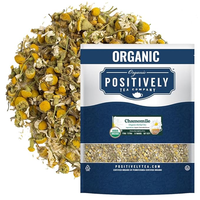 Organic Positively Tea Company, Chamomile, Herbal Tea, Loose Leaf, 16 Ounce - Bloomnest
